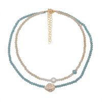 Glass Seed Beads Ketting, Zinc Alloy, met Seedbead & Natuurlijk grind & Plastic Pearl & Acryl, 2 stuks & mode sieraden & verschillende stijlen voor de keuze & voor vrouw, multi-gekleurde, 5Strand/Lot, Verkocht door Lot