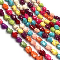 Syntetisk Turkos Bead, Nuggets, DIY, blandade färger, 9x13mm, Såld Per Ca 15 inch Strand
