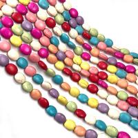 Syntetisk Turkis Bead, Oval, du kan DIY & forskellig størrelse for valg, blandede farver, Solgt Per Ca. 15.5 inch Strand