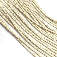 turchese sintetico perla, Cerchio, DIY & formato differente per scelta, bianco, Venduto per Appross. 15.4 pollice filo