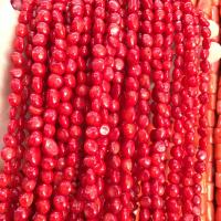 Synthetic Coral Beads, irregular, DIY, red, 6x8mm, Sold Per Approx 15 Inch Strand