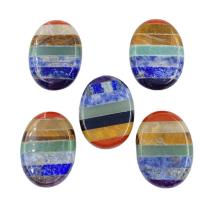Gemstone Thumb Worry Stone, Oval, Unisex, multi-colored, 30x40mm, Sold By PC