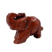 Red Jasper Decoration, Elephant, Carved, red, 50x36mm, Sold By PC