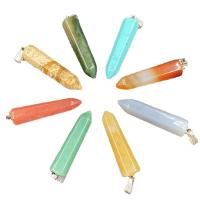Gemstone Pendants Jewelry, Natural Stone, different materials for choice, more colors for choice, 8x65mm, Sold By PC