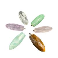 Gemstone Pendants Jewelry, Natural Stone, Bullet, different materials for choice & faceted, more colors for choice, 16x33mm, Sold By PC