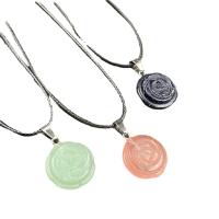Gemstone Pendants Jewelry Natural Stone Rose random style & Unisex mixed colors Sold By PC