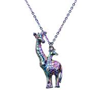 Tibetan Style Animal Pendants, Giraffe, colorful plated, nickel, lead & cadmium free, 25x54mm, Sold Per Approx 19.69 Inch Strand