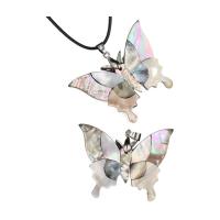 Shell Pendants, Abalone Shell, with White Shell, Butterfly, Unisex, multi-colored, 36x48mm, Sold By PC