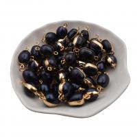 Perlas cultivadas de agua dulce Conector, con aleación de zinc, chapado en color dorado, Joyería, Negro, 10-14mm, 5PC/Bolsa, Vendido por Bolsa