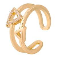 Messing Manchet Finger Ring, gold plated, verschillende stijlen voor de keuze & micro pave zirconia & glazuur, gouden, nikkel, lood en cadmium vrij, 5PC/Bag, Verkocht door Bag