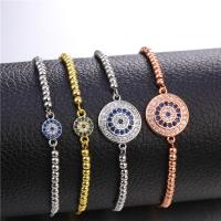 Cubic Zirconia Micro Pave Brass Bracelet, plated, micro pave cubic zirconia, more colors for choice, nickel, lead & cadmium free, Length:11.02 Inch, Sold By PC