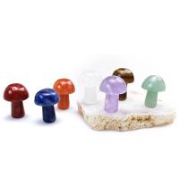 pierre gemme décoration d'objet artisanal, champignon, poli, 7 pièces, couleurs mélangées, 16x22mm, 7PC/fixé, Vendu par fixé