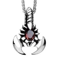 Титановые стали ожерелье, титан, с Стеклянный, Скорпион, DIY, 36x51mm, продается PC