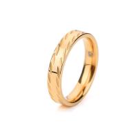 Ring Finger Titantium stali, Platerowane w kolorze złota, dla obu płci & różnej wielkości do wyboru, 3mm, rozmiar:6-9, sprzedane przez PC