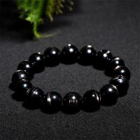 Golden Luck Stone Bracelet Carved Unisex black Length Approx 8 Inch Sold By PC