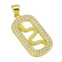 Cubic Zirconia Micro Pave Brass Pendant, gold color plated, micro pave cubic zirconia & hollow, 14x26x1.50mm, Hole:Approx 4mm, 10PCs/Lot, Sold By Lot