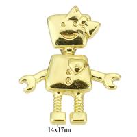 Brass Jewelry Pendants, Cartoon, gold color plated, 14x17x5mm, Hole:Approx 2mm, 10PCs/Lot, Sold By Lot