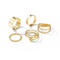 Zinc Alloy ring Set, forgyldt, 5 stykker & for kvinde, flere farver til valg, nikkel, bly & cadmium fri, Solgt af sæt
