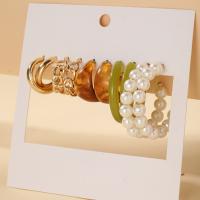 Zinklegierung Ohrring-Set, mit Kunststoff Perlen & Acryl, 5 Stück & verschiedene Stile für Wahl & für Frau, frei von Nickel, Blei & Kadmium, verkauft von setzen
