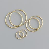 925 Sterling Silver Hoop Earrings, plated, fashion jewelry & different size for choice & for woman, more colors for choice, nickel, lead & cadmium free, Sold By Pair