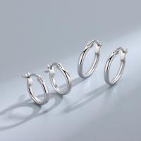 925 Sterling Silver Hoop Earrings, platinum plated, different size for choice & for woman, nickel, lead & cadmium free, Sold By Pair