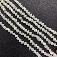 Natural White Shell Beads,  Square, DIY, white, 6mm, Sold Per 38 cm Strand