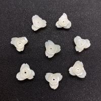 Prirodni White Shell perle, Bijela Shell, Cvijet, Izrezbaren, možete DIY, bijel, 12mm, Prodano By PC
