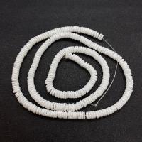 Perles en coquillage blanc naturel, coquille blanche, DIY, blanc, 6mm, Vendu par 38 cm brin