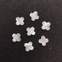 Natural White Shell Beads Four Leaf Clover DIY & no hole 8mm Sold By PC