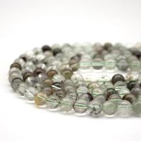 Green Phantom Quartz Beads, Round, polished, DIY, mixed colors, Sold Per 38 cm Strand