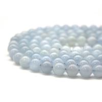 Aquamarine Beads Round polished DIY blue Sold Per 38 cm Strand
