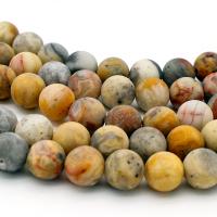 Naturlig Crazy Agate perler, Runde, poleret, du kan DIY & frosted, blandede farver, Solgt Per 38 cm Strand