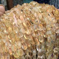 Perles Citrine naturelles, perles de citrine, Irrégulière, poli, DIY, Jaune, 8x10mm, Vendu par 38 cm brin