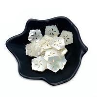 Perles en coquillage blanc naturel, coquille, fleur, gravé, DIY, blanc, 20mm, Vendu par PC