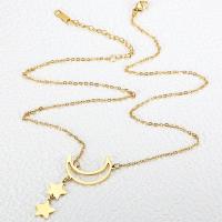 Titanium Steel Necklace, plated, fashion jewelry & for woman, golden, Length:47 cm, Sold By PC