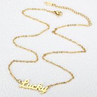 Titanstahl Halskette, plattiert, Modeschmuck & für Frau, goldfarben, Länge 45 cm, verkauft von PC