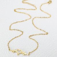 Titanstahl Halskette, plattiert, Modeschmuck & für Frau, goldfarben, Länge:47 cm, verkauft von PC