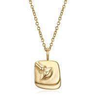 Titan stål halsband, plated, mode smycken & för kvinna, gyllene, Längd 41 cm, Säljs av PC