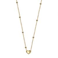 Titanium stål halskæde, Heart, forgyldt, mode smykker & for kvinde, gylden, Længde 45 cm, Solgt af PC