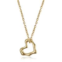 Titanium stål halskæde, Heart, forgyldt, mode smykker & for kvinde, gylden, Længde 41 cm, Solgt af PC