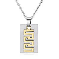Titanium Steel Necklace, plated, fashion jewelry & different styles for choice & for woman, golden, 19x38mm, Length:55 cm, Sold By PC