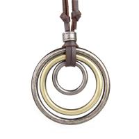 Zinc Alloy Jewelry Necklace with leather cord plated fashion jewelry & Unisex Length 80 cm Sold By PC