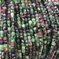 Ruby in Zoisite Beads, Square, DIY & faceted, mixed colors, 4x4mm, Sold Per Approx 15 Inch Strand