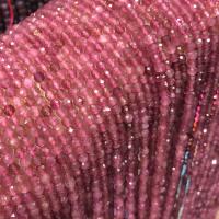 Turmalin Bead, Rund, DIY & fasetterad, rosa, Såld Per Ca 15 inch Strand