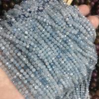 Aquamarin Perle, rund, DIY & facettierte, seeblau, verkauft per ca. 15 ZollInch Strang