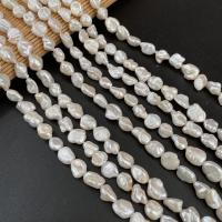 Keshi Cultured Freshwater Pearl Beads, Button Shape, DIY & different size for choice, white, Sold Per Approx 15 Inch Strand