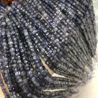 Iolite Beads, Cube, DIY & faceted, black, 4x4mm, Sold Per Approx 15 Inch Strand