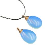 Gemstone Pendants Jewelry Natural Stone with Brass Teardrop gold color plated & Unisex 24-35mmx20-21mm Sold By PC