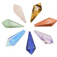 Gemstone Pendants Jewelry, Natural Stone, Conical, different materials for choice & Unisex, more colors for choice, 14x34mm, Sold By PC