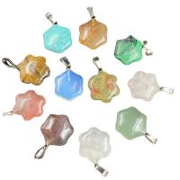 Gemstone Pendants Jewelry, Natural Stone, Hexagram, different materials for choice & Unisex & faceted, more colors for choice, 30x26mm, Sold By PC